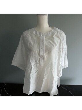 EMPORIO ARMANI White Lightweight Short Sleeve Blouse Size Italian 48